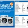 Front loading washing machines 9kg 110v 60 hz & 220v 50-60hz