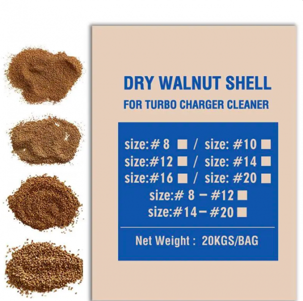 Dry wallnut shells for tubo charger cleaner